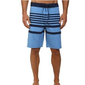 O’Neil Complexity Board Shorts Swim Trunks Striped Navy Blue Size 36